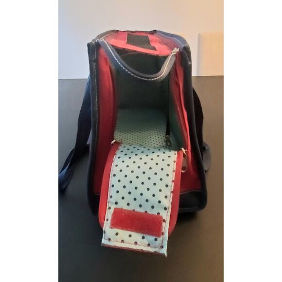 HAUTE DOG Luxury Pet Carrier/Tote Simply Dog Zip Top, Vents,16 X 11 X 8 Red Blue - Picture 3 of 6